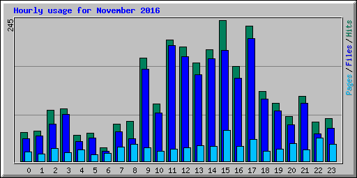 Hourly usage for November 2016