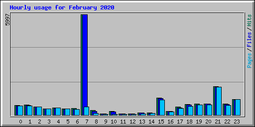 Hourly usage for February 2020